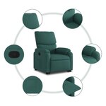 vidaXL Fauteuil inclinable vert foncé tissu