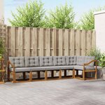 vidaXL Ensemble de canapés d'extérieur 6 Pièces Gris Naturel et Clair