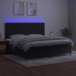vidaXL Sommier à lattes de lit avec matelas LED Noir 200x200cm Velours