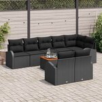 vidaXL Ensemble de canapé de jardin 9 Pièces Noir Poly rotin