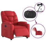 vidaXL Fauteuil inclinable électrique Rouge Similicuir