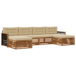 vidaXL Ensembles de canapés avec coussin 6 Pièces Bois d'Acacia Massif