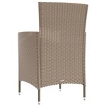 vidaXL Ensemble à manger d'extérieur 3 Pièces et coussins Résine tressée