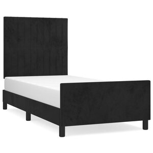 vidaXL Cadre de lit avec tête de lit Noir 100x200 cm Velours