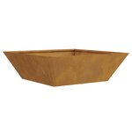 vidaXL Pot en métal Acier corten 50 x 50 x 15 cm Incrustations décoratives