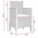 vidaXL Chaises de jardin avec coussins 4 Pièces Blanc 53 x 49 x 85 cm