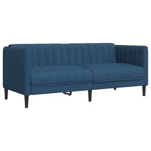 vidaXL Canapé à 2 places bleu tissu