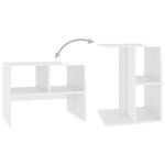 Vidaxl table d'appoint blanc brillant 60x40x45 cm aggloméré