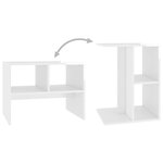 vidaXL Table d'appoint Blanc brillant 60x40x45 cm Aggloméré