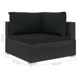 Vidaxl salon de jardin 10 pièces avec coussins résine tressée noir
