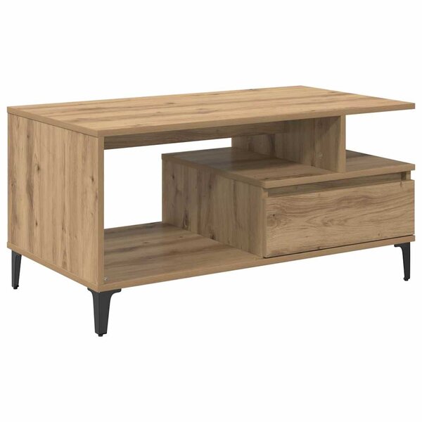 vidaXL Table basse chêne artisanal 90 x 49 x 45 cm Bois d'ingénierie