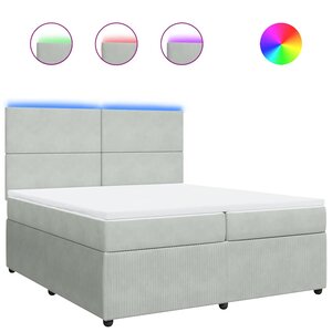 vidaXL Sommier à lattes de lit et matelas Gris clair 200x200cm Velours