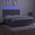 vidaXL Sommier à lattes de lit avec matelas LED Gris clair 180x200 cm