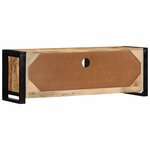 vidaXL Meuble TV 100x30x35 cm bois massif de manguier brut