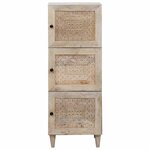 vidaXL Haut Armoire Blanc 40 x 33 x 110 cm bois de manguier massif