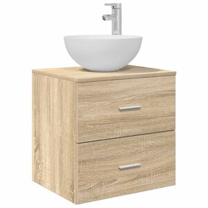 vidaXL Vanité de lavabo mural Chêne Sonoma 49 5 x 41 x 64 5 cm