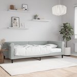 vidaXL Lit de jour avec matelas gris clair 100x200 cm velours