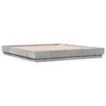 vidaXL Cadre de lit avec lumières LED gris béton 180x200 cm