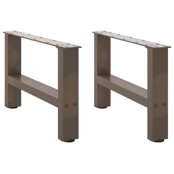 vidaXL Pieds de table basse en acier naturel 2 pièces 50 x (30-31) cm Acier