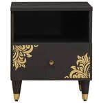 vidaXL Cabinet de chevet Noir 40 x 33 x 46 cm Bois de mangue massif