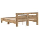 vidaXL Cadre de lit en bois Chêne artisanal Bois 150 x 200 cm