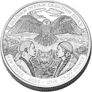 Monnaie SALINAN INDIAN CREATION Native American Dollars 1 Oz Argent 1$ Sioux Nation 2026 (PRÉCOMMANDE)