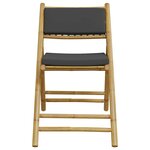 vidaXL Chaises de bistro pliantes lot de 4 coussins gris foncé bambou