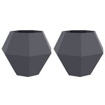 vidaXL Jardinière 2 Pièces Anthracite 100 x 100 x 80 cm Acier