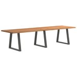 vidaXL Table à manger marron clair bois de chêne massif rectangulaire