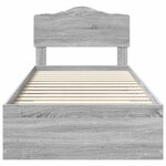 vidaXL Cadre de lit Gris Sonoma 90 x 190 cm Bois d'ingénierie