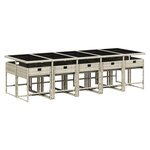 vidaXL Ensemble à manger de jardin 11Pièces avec coussins gris poly rotin