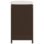 vidaXL Tabourets de bar jardin coussins lot de 2 marron résine tressée