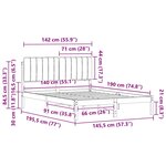 vidaXL Cadre de lit avec tête de lit rembourrée Taupe 140 x 190 cm