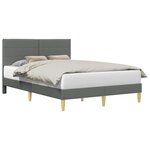 vidaXL Cadre de lit avec tête de lit Gris foncé 160 x 200 cm Tissu