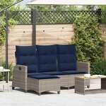 vidaXL Canapé de jardin inclinable coussins forme de L gris polyrotin