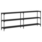 vidaXL Table console avec étagère Chêne noir 200 x 29 x 75 cm