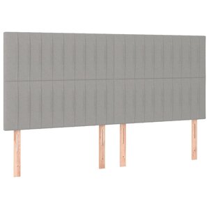 vidaXL Têtes de lit 4 Pièces Gris clair 90x5x78/88 cm Tissu