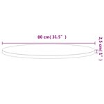 vidaXL Dessus de table Ø80x2 5 cm rond bois massif de hêtre