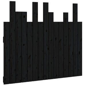 vidaXL Tête de lit murale Noir 95 5x3x80 cm Bois massif de pin