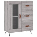 vidaXL Buffet haut Sonoma gris 69 5x34x180 cm Bois d'ingénierie
