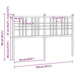 vidaXL Tête de lit de remplacement métal blanc 120 cm