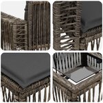 vidaXL Ensemble de canapé de jardin 9 Pièces Gris et Gris foncé polyrotin
