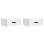 vidaXL Cabinet de chevet mural 2 pièces Blanc 49 x 34 5 x 20 cm