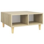 vidaXL Table basse blanc et chêne sonoma 60x60x30 cm bois d'ingénierie