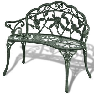 vidaXL Banc de jardin 100 cm Aluminium coulé Vert