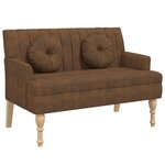 vidaXL Banc avec coussins marron 113x64 5x75 5 cm similicuir daim