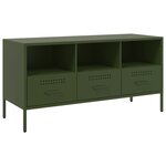 vidaXL Meuble TV vert olive 100 5x39x50 5 cm acier