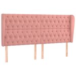 vidaXL Tête de lit avec oreilles Rose 183x23x118/128 cm Velours