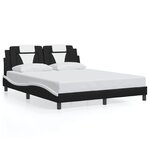 vidaXL Cadre de lit avec LED sans matelas noir et blanc 160x200 cm