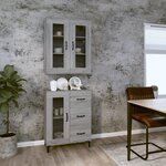 vidaXL Buffet haut Sonoma gris 69 5x34x180 cm Bois d'ingénierie